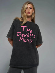 The Devils Mood Print Womans Streetwear T-Shirt
