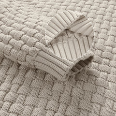 Men’s Waffle-Knit Turtleneck Pullover | Smart-Casual Thermal Winter Top