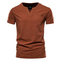 Cotton-Lycra V-Neck Tee | High-Elasticity Summer Essential