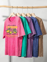 Premium Fresh Lemons Fruit Print Womans Streetwear T-Shirt