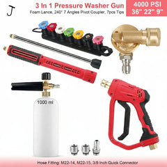 4000 PSI Spray Gun with Nozzles & Foam Lance Kit by Snagg A Foam Cannon