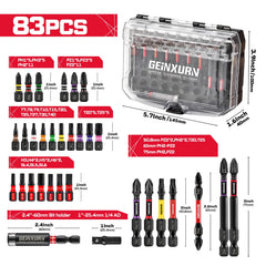 83 Pcs Magnetic Driver Bit Set – Phillips, Slotted, Torx, Hex & Pozi with Socket Adapter and Storage Case