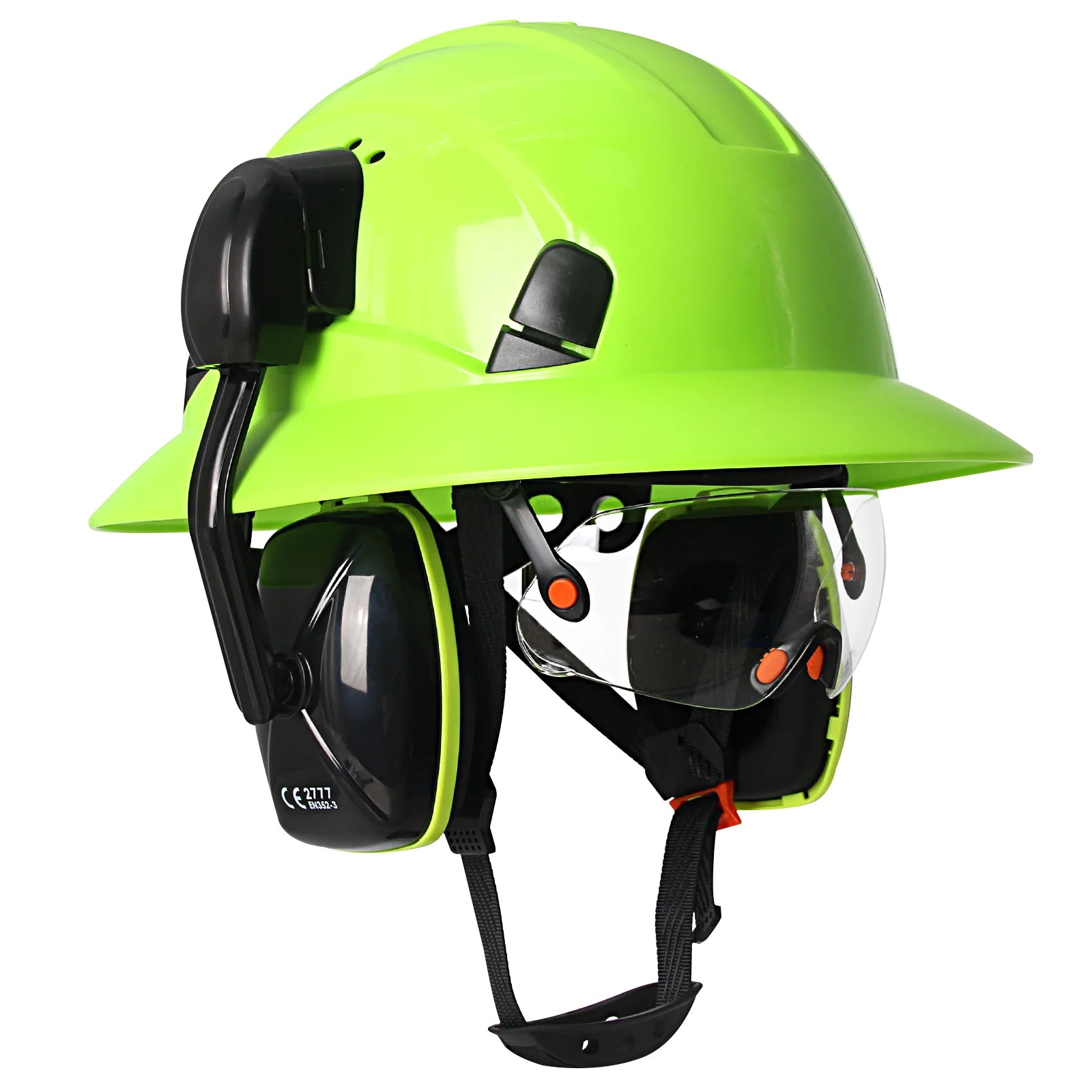Full Brim Safety Helmet with Built In Goggles Earmuffs by Snagg A Safety Helmet