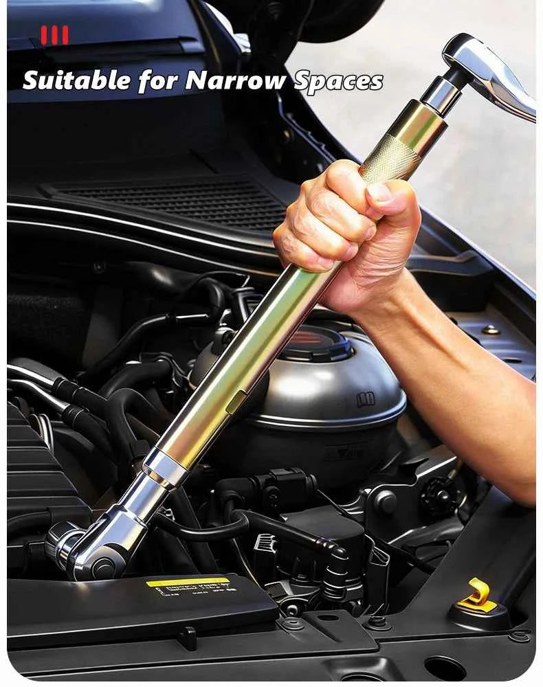 Manual & Automatic Self-Contained Ratchet Extension Wrench – Electric Car Wrench for Four-Wheel Alignment