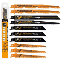 10PCS Reciprocating Saw Blades – Bi-Metal Wood, Metal & PVC Cutting Set