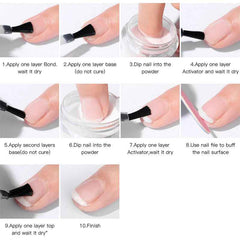 Professional Dipping Nail Powder System – 5g/10g High Pigment Nude, Pink & Glitter DIY Art Collection