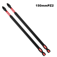 6" Pozidriv #2 PZ2 Impact Screwdriver Bit Set – Magnetic S2 Alloy Steel Power Bits