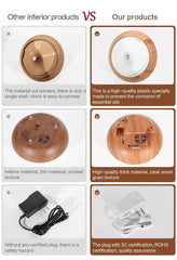 500ml Wood Grain Ultrasonic Aroma Diffuser & Humidifier