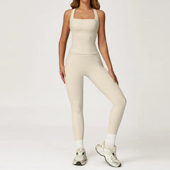 Women's 2-Piece Yoga Tracksuit | Push-Up Bra & High Waist Leggings Gym Fitness Sportswear