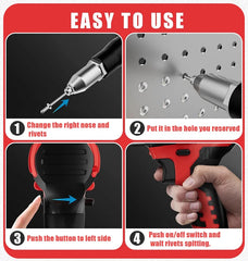 20V Brushless Auto Rivet Gun – 3.2–4.8mm Cordless Riveting Tool for Metalwork