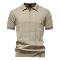 Men's Sport Zipper Polo | Athletic Social & Office Slim Fit Top