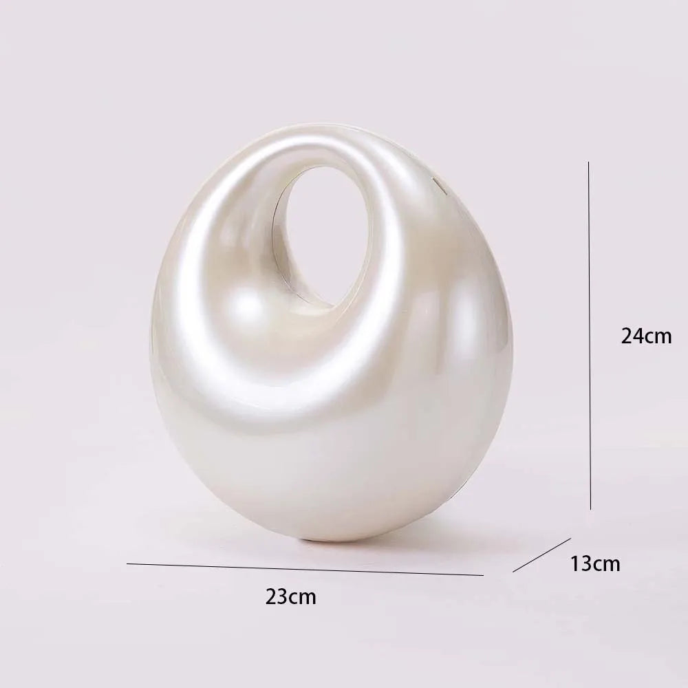 Pearl White Acrylic Evening Clutch by Snagg It Purses