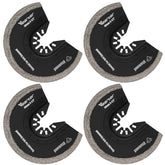 Diamond Semi-Circle Oscillating Saw Blades 4pcs | Swing Blade Precise Mortar Grout Removal Multitool