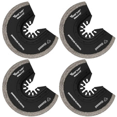 Diamond Semi-Circle Oscillating Saw Blades 4pcs | Swing Blade Precise Mortar Grout Removal Multitool