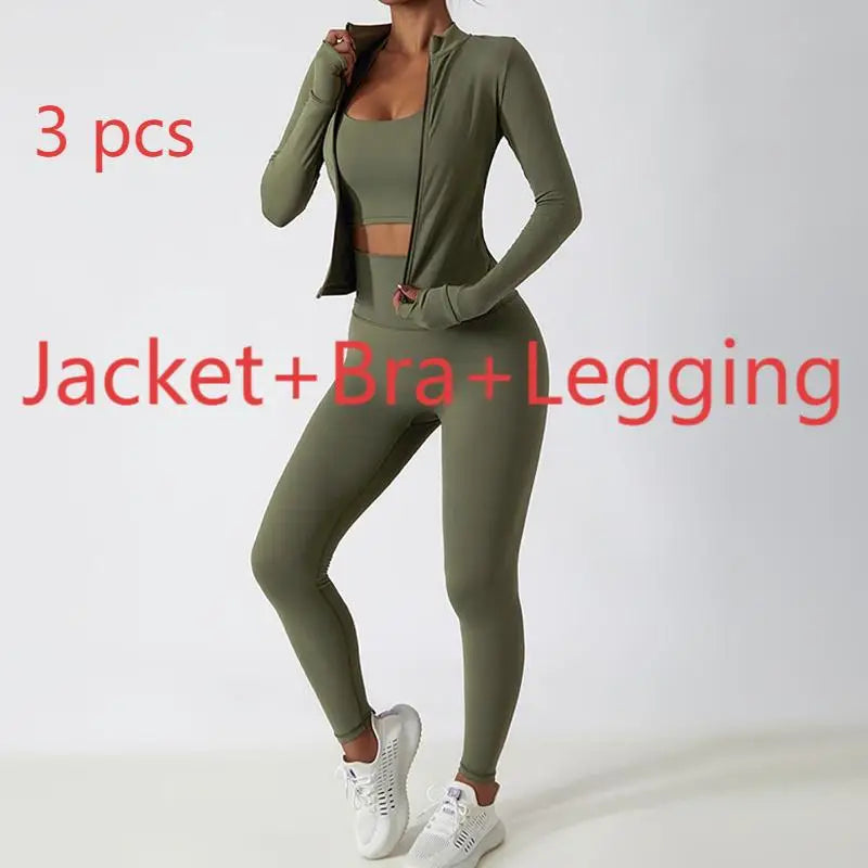 Women's 2/3-Piece Soft Breathable Yoga Set | High Waist Fitness Gym Suit Tracksuit Workout Clothes