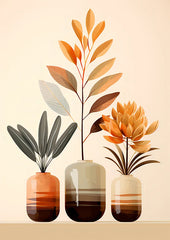 Retro Leaf Canvas Wall Art – 3 Piece Set by Snagg A Print