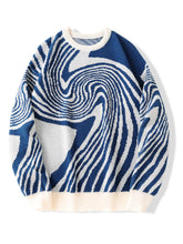 Men’s Maze Jacquard Pullover | Geometric Contrast Round-Neck Sweater