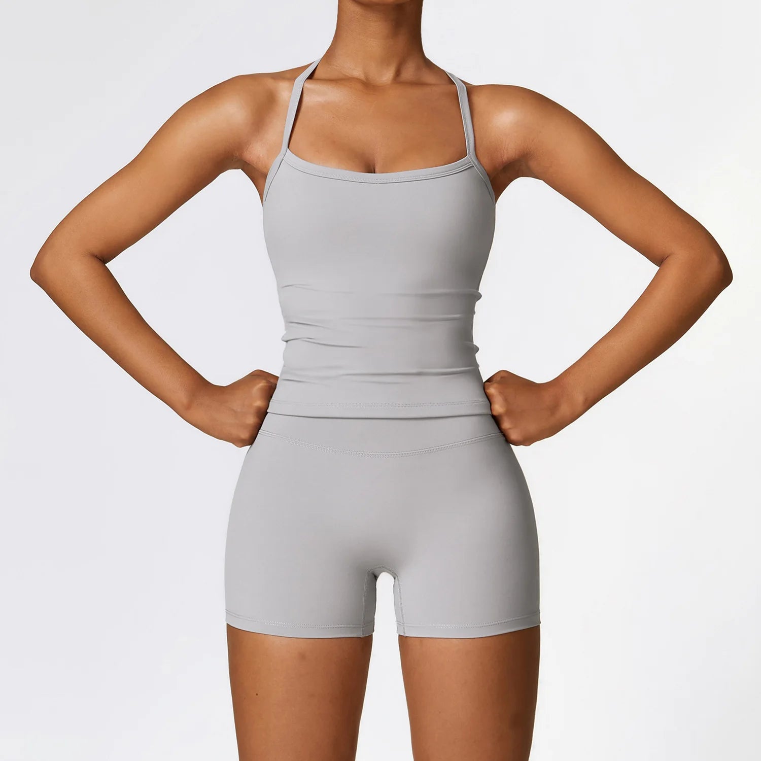 Women's 2-Piece Seamless Long Sleeve Crop Top Yoga Set | High Waist Leggings Gym Fitness Suit
