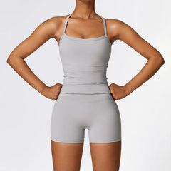 Women's 2-Piece Seamless Long Sleeve Crop Top Yoga Set | High Waist Leggings Gym Fitness Suit