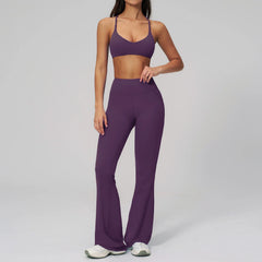 Women's 2-Piece Athletic Yoga Set | Running Leggings & Sports Bra Breathable Gym Fitness Wear