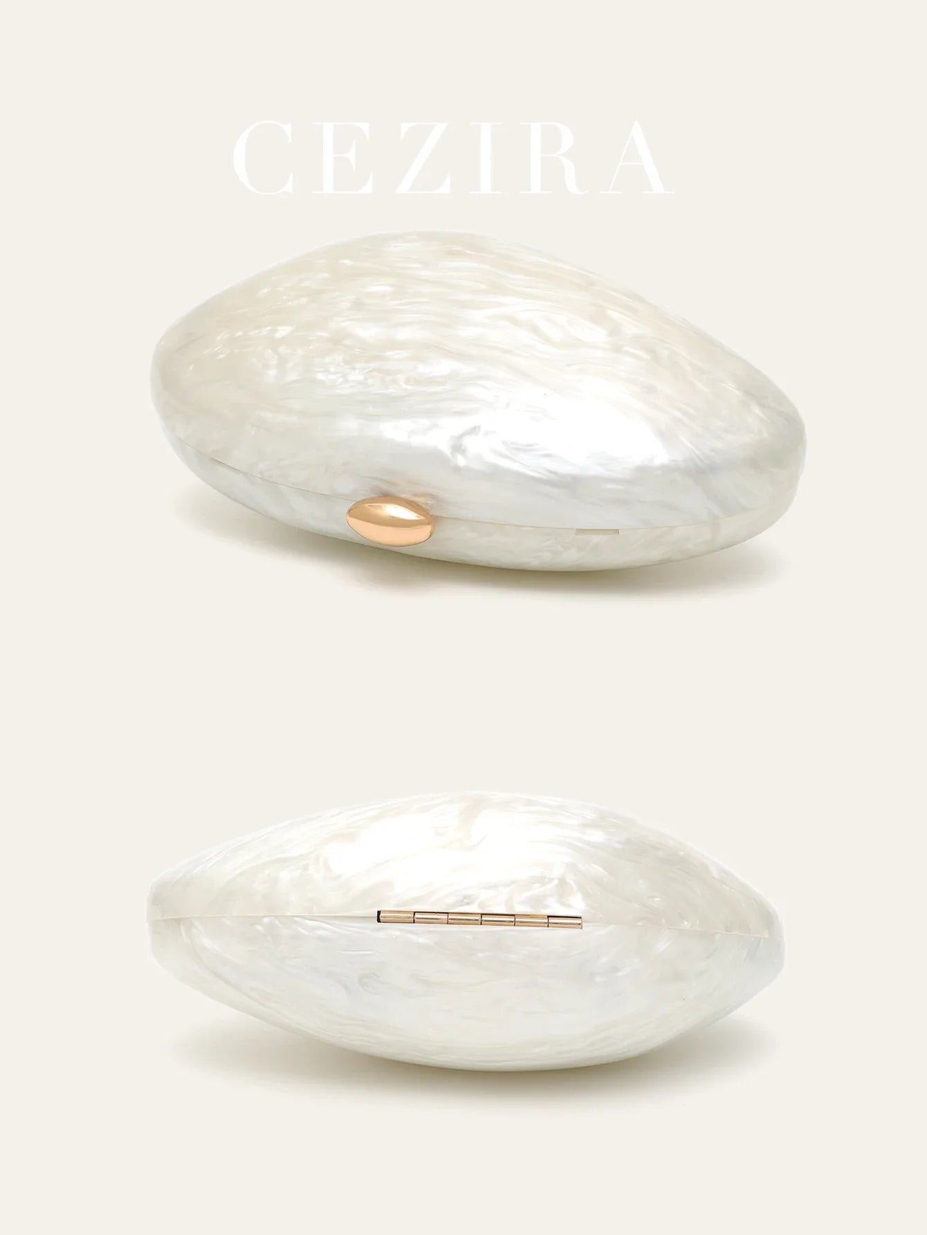 Shell-Shaped Acrylic Evening Clutch by Snagg It Purses