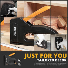Light Duty Staple Gun for Wood – Upholstery, Crafts & DIY Home Projects + 1200 JT21 Staples