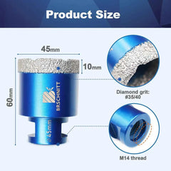 Vacuum Brazed Diamond Core Drill Bit & Heavy Duty Hole Saw for Granite, Porcelain, and Ceramic
