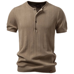 Men's New Henley Neck T-Shirt | Lightweight Summer Social & Daily Top