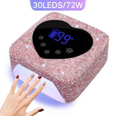 72W Professional Cordless UV/LED Nail Station – High Capacity Rechargeable Dryer with Smart HD Display