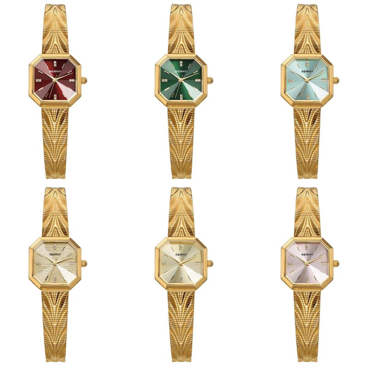 BERNY Women’s Octagonal Gold Quartz Watch - SnaggIt