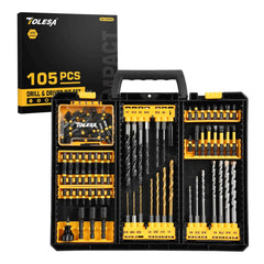 105 Pcs Professional Master Drill & Driver Set | HSS, S2 Steel & Masonry Multi-Material Kit