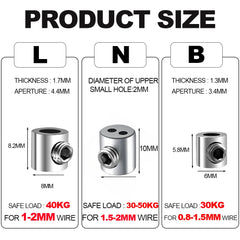 Stainless Steel Wire Rope Clamps 0.8–2mm | Adjustable Screw Copper Metal Hanging Clip Fixed Hardware