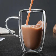 Heat Resistant Double Wall Glass Mug For Coffee by Snagg A Cup