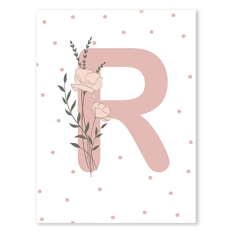 Pink Butterfly And Letters Wall Art by Snagg A Print