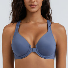 Front Closure Plunge Bra | Seamless Underwire Racerback Full Coverage