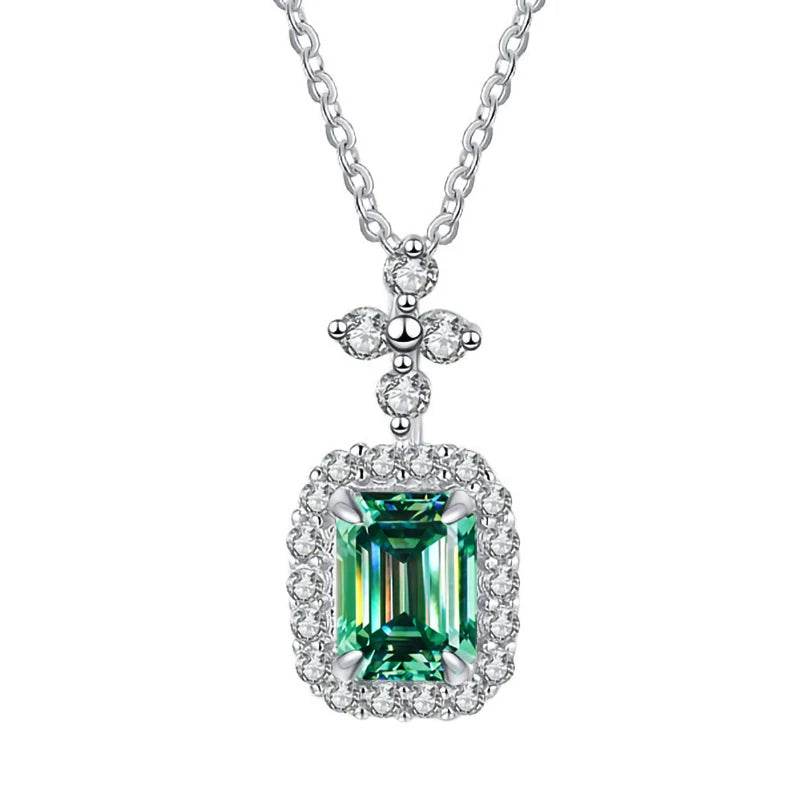 1CT Green Moissanite Necklace - SnaggIt
