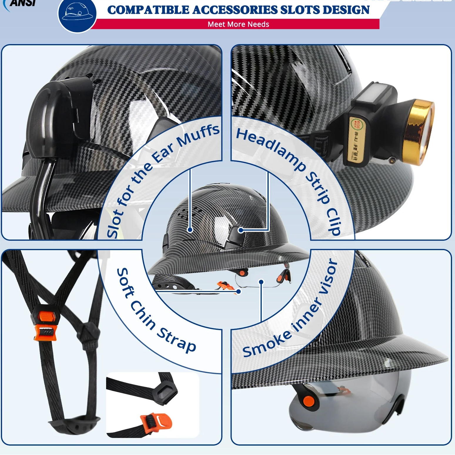 Full Brim Safety Helmet with Built In Goggles Earmuffs by Snagg A Safety Helmet