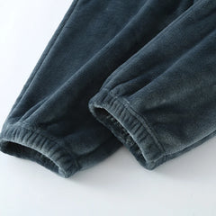 Men's Thickened Flannel Sleep Pants | Winter Loose High Waist Straight Leg Coral Velvet Fleece