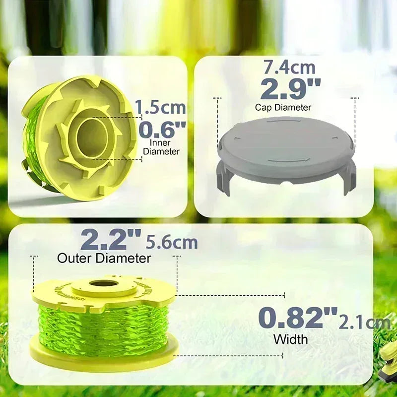 0.08” Twisted Weed Trimmer Line Compatible with Ryobi ONE+ Trimmers - String