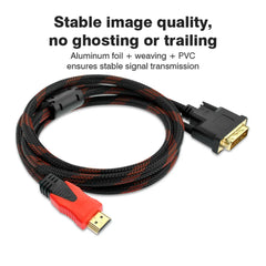 HDMI to DVI-D 24+1 Cable 1080P – Bi-Directional Male to Male Adapter for HDTV, DVD, Projector & PS4/PS3