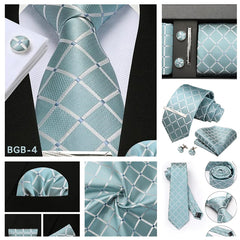 Men’s 8cm Plaid & Check Necktie with Matching Accessories