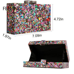 Multicolor Acrylic Geometric Box Clutch by Snagg It Purses