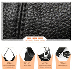 Soft Genuine Leather Tassel Hobo Bag – Elegant Women's Shoulder & Messenger Purse Satchel