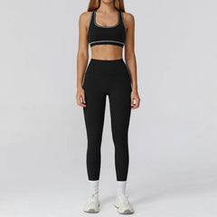 Women's 2/3-Piece Yoga Clothes Set | High Waist Leggings Running Bra Workout Tracksuit Gym Outfits