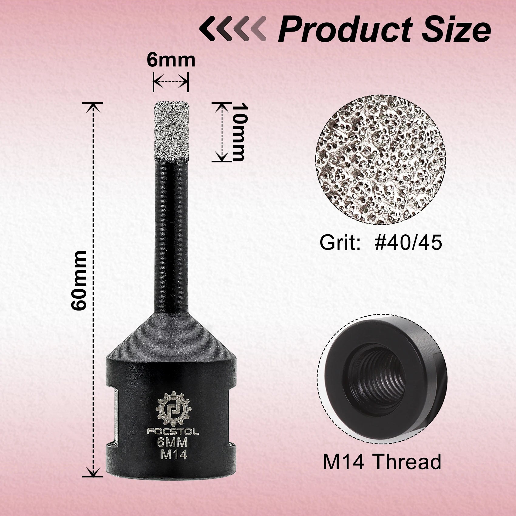 M14 Thread Diamond Core Drill Bit 6–125mm | Tile Hole Saw for Ceramic Marble Granite CE Certified