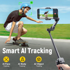 Handheld Anti-shake Gimbal Stabilizer Travel Extended Selfie Stick by Snagg A Tripod