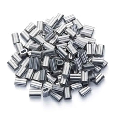Aluminium Double Hole Cable Crimp Sleeves | Figure-8 Oval Clamps for 1–6mm Steel Wire Rope 20–100pcs
