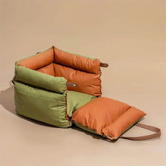 Luxury Faux Leather Pet Car Seat & Travel Bed by Snagg A Pet Seat
