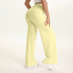 Women's Straight Leg Yoga Pants | Mid-Waist Naked-Feel Pilates Running Gym Leggings Sports Trousers