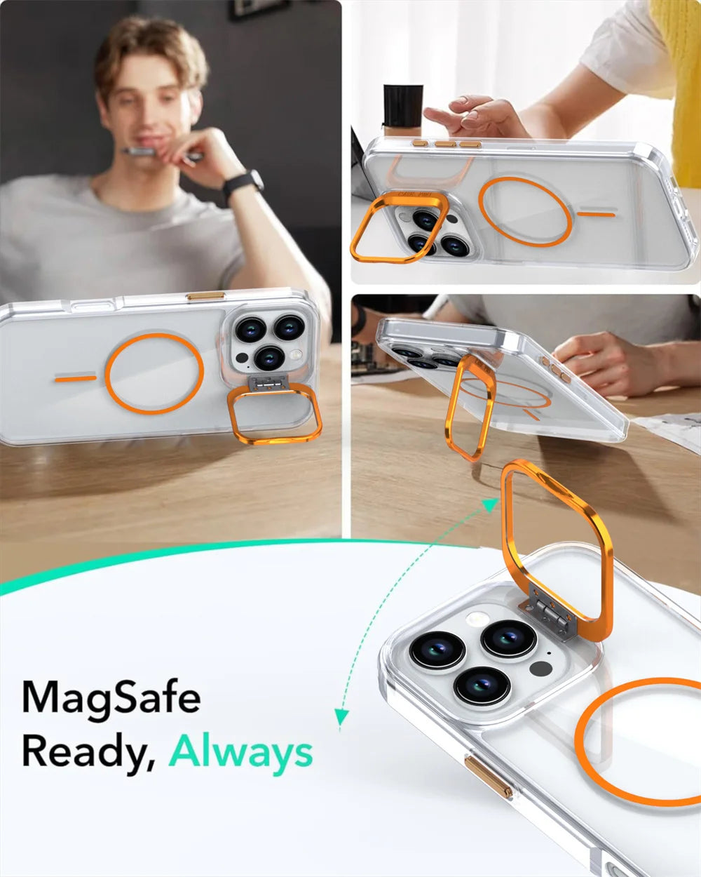 Invisible Lens Clear Acrylic Stand MagSafe Phone Case – iPhone 14 Series - Cases & Covers